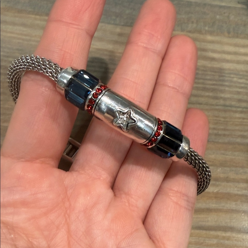 Brighton Silver and Red Star Bracelet